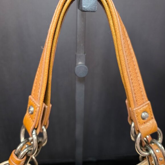 The Sak Genuine Leather Handbag Purse Ivory with Brown Straps - Picture 5 of 16